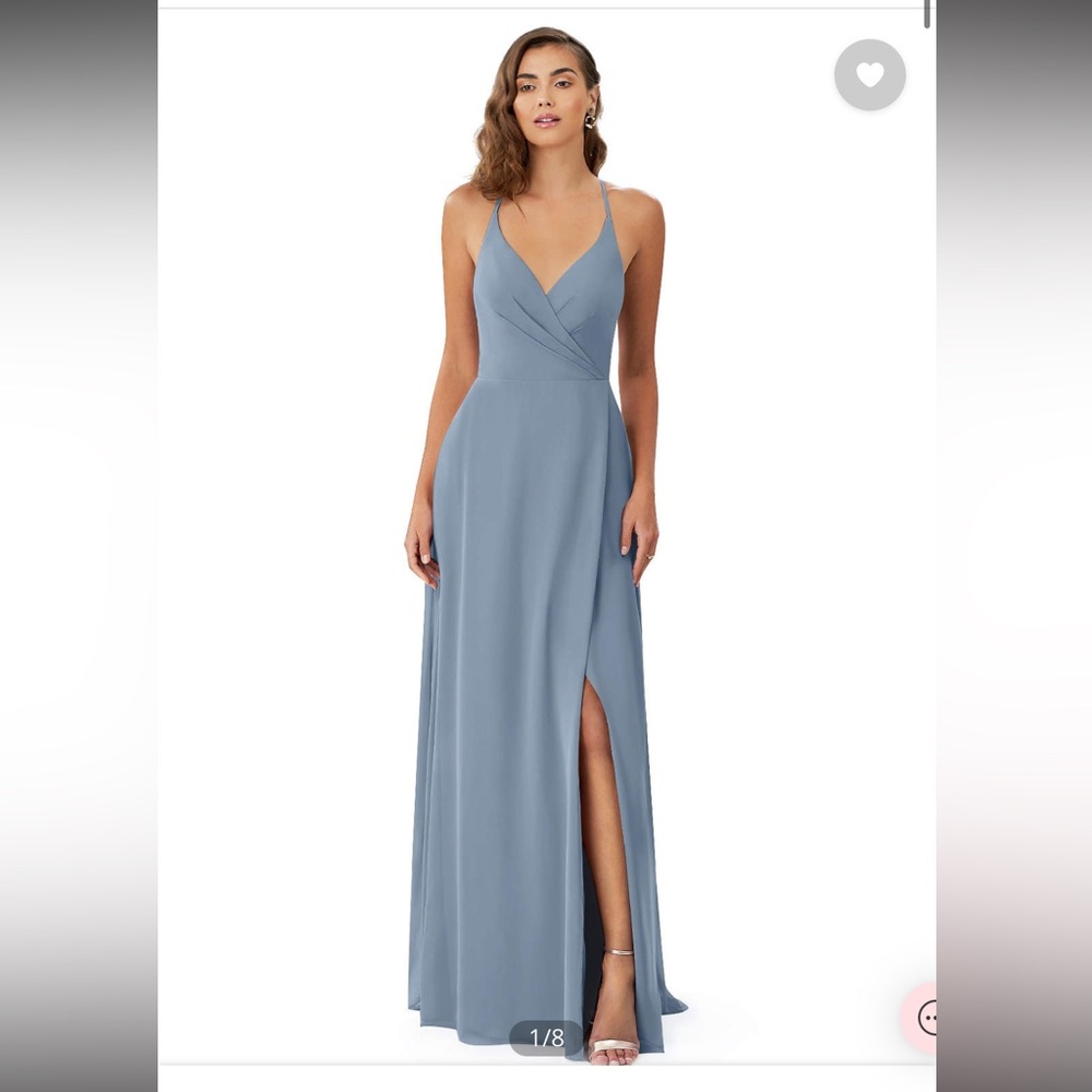 Azazie Davis Dusty Blue Dress
